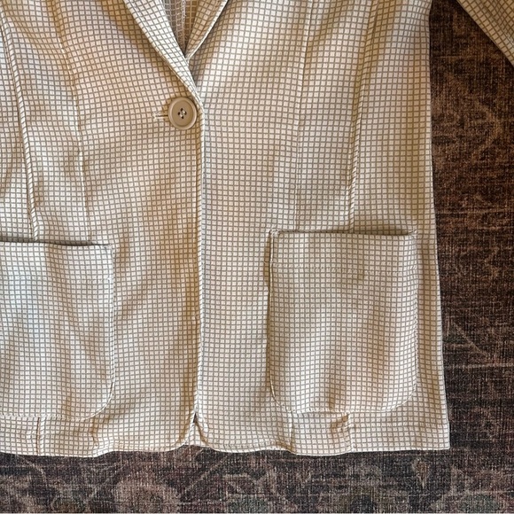 NWT Max Studio Blazer | Tan & White Grid Pattern | Women’s M - Picture 8 of 9